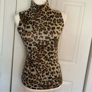 Leopard Print Sleeveless Women's Top